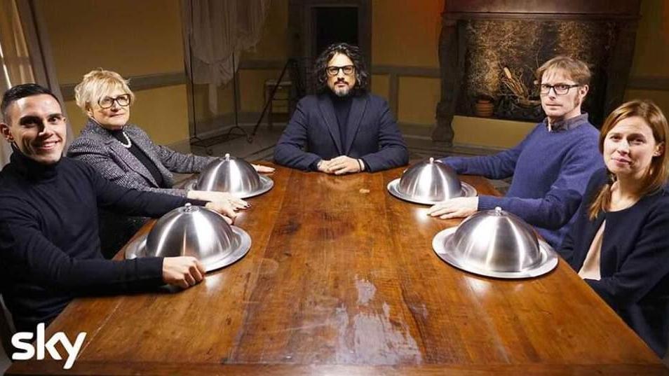 I quattro sfidanti insieme allo chef Alessandro Borghese