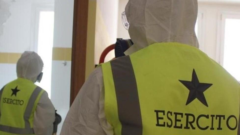 L'Esercito sanifica gli edifici pubblici di Cavriago