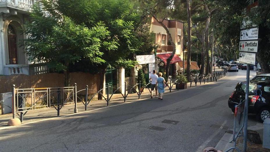 Via Marconi, dove si trova uno dei varchi della ztl