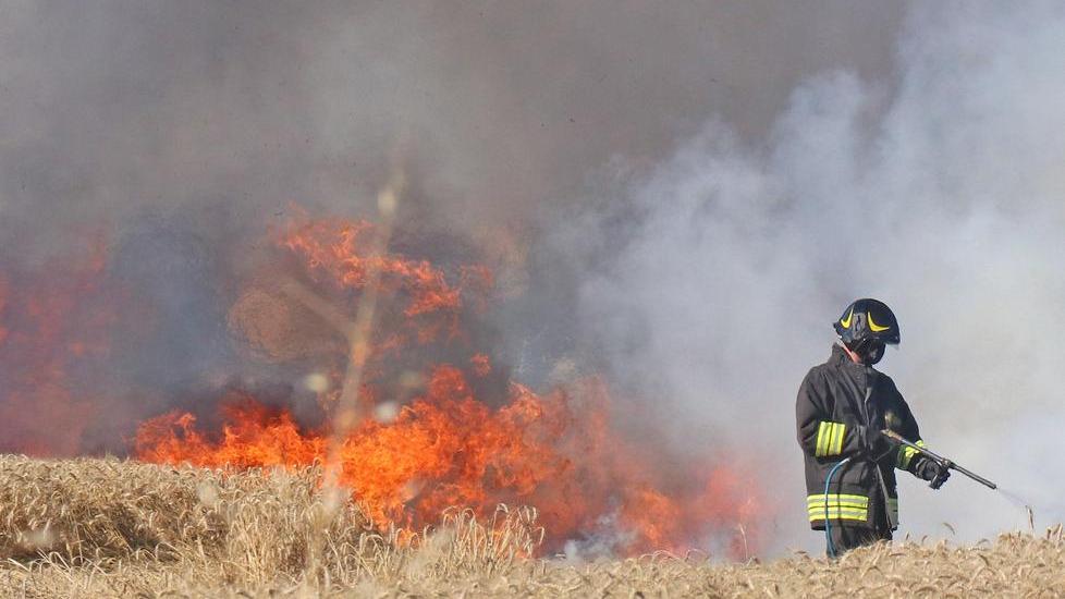 A fuoco 20 ettari coltivati a grano