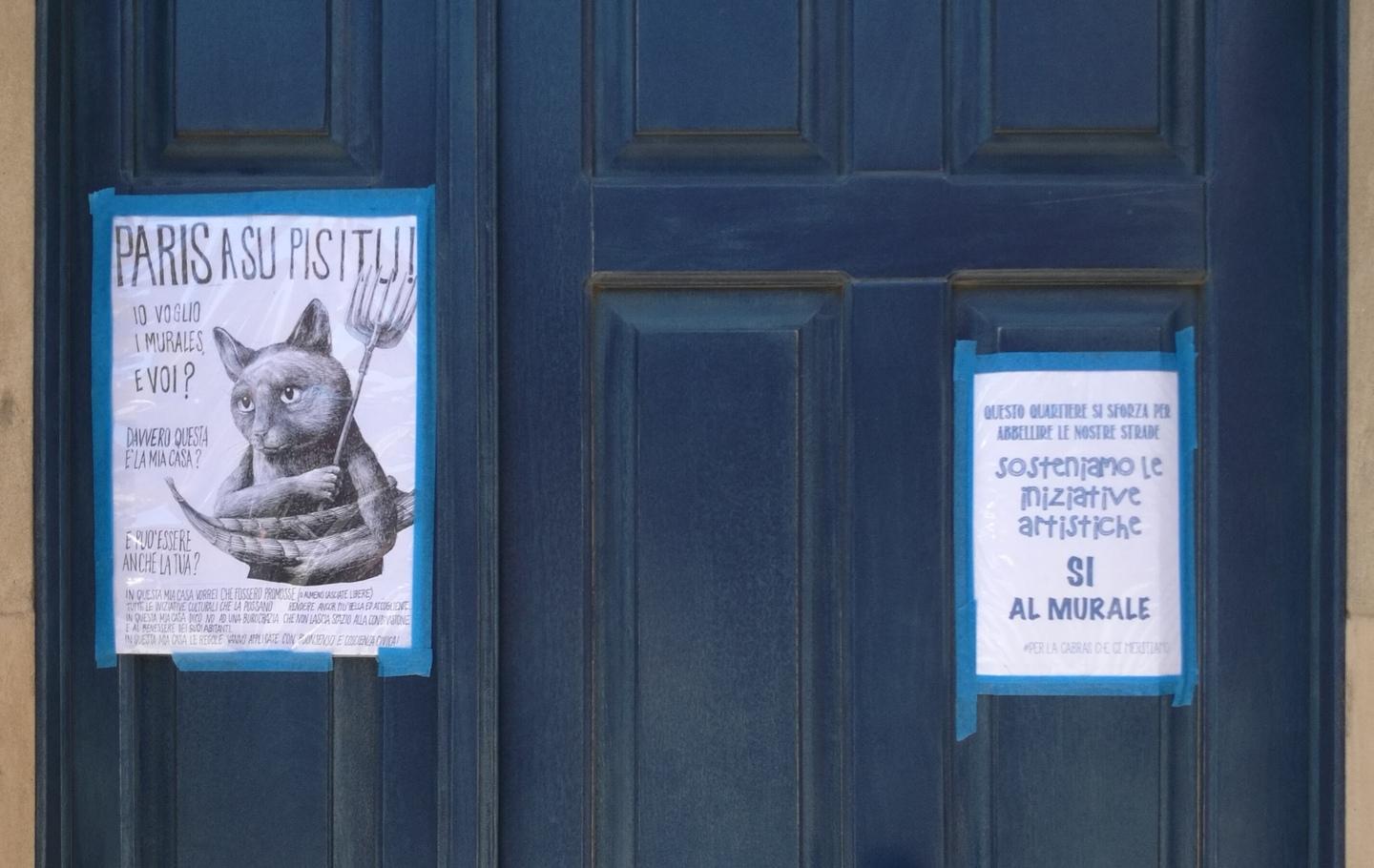 Volantini a sostegno del murale da cancellare 