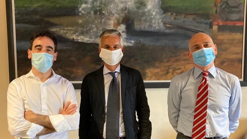 Il consigliere Alessandro Fino, il presidente Stefano Taddia e il legale rappresentante Rosario Di Bartolo