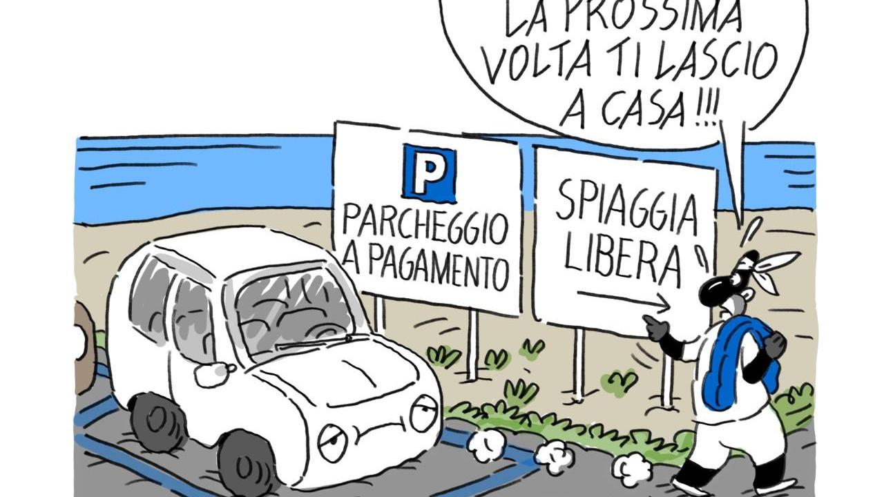 La vignetta di Gef: parcheggi al mare, la giungla delle tariffe