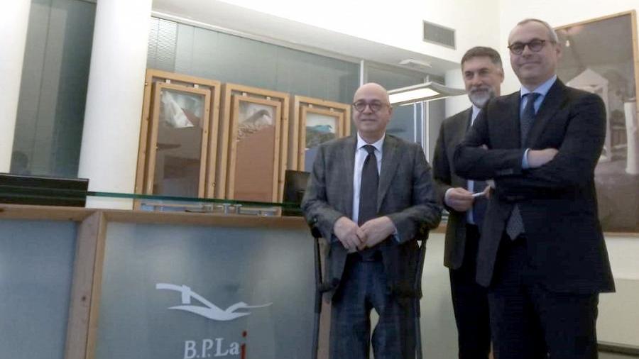 Nella foto da sinistra l’amministratore delegato Daniele Salvadori, il vice direttore generale Gianpiero Lari e il presidente Luigi Nicola Giorgi