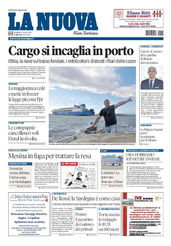 La Nuova Sardegna - Prima Pagina - 4 luglio 2020