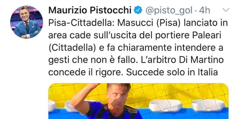 «Succede solo in Italia» Il tweet di Pistocchi che ha preso un abbaglio