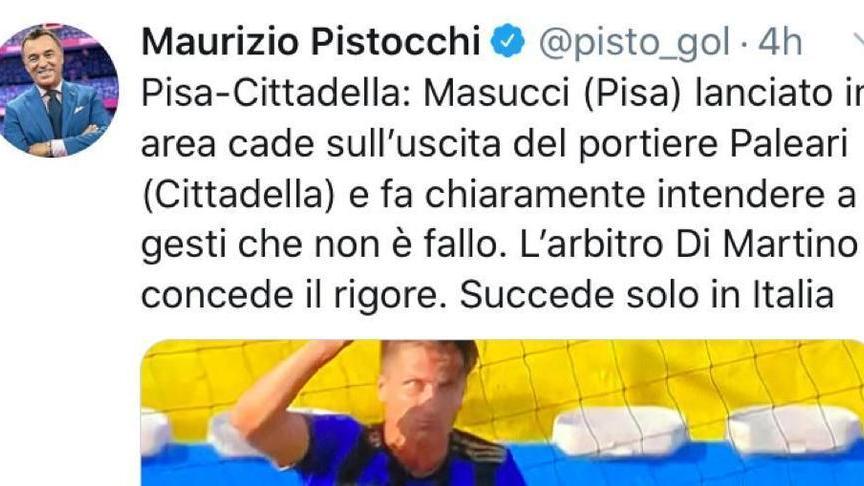 «Succede solo in Italia» Il tweet di Pistocchi che ha preso un abbaglio
