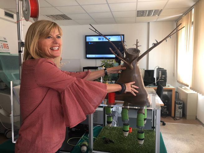 Barbara Mazzolai all’interno di un laboratorio di biorobotica