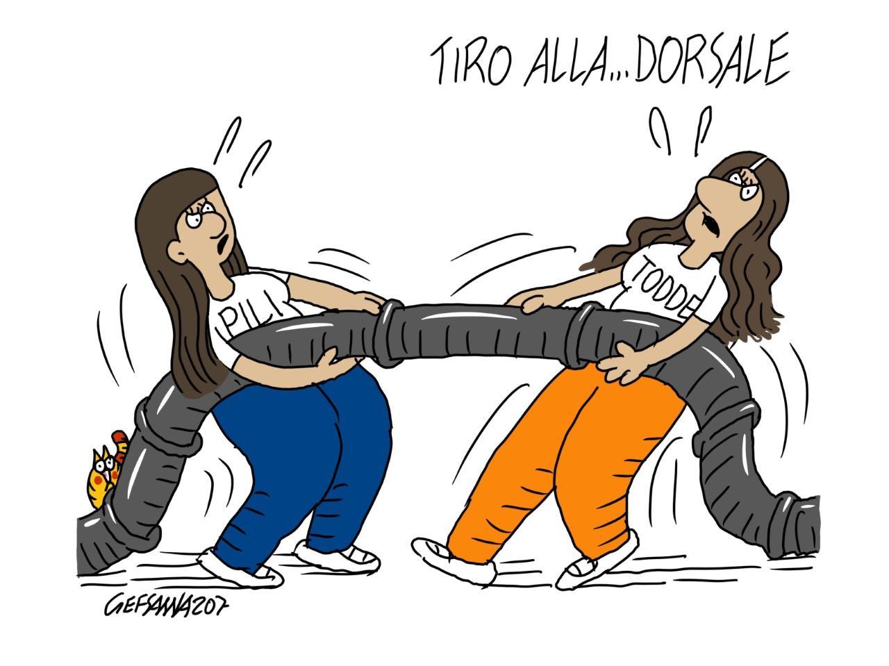 La vignetta di Gef: duello Regione-Governo sulla dorsale del gas