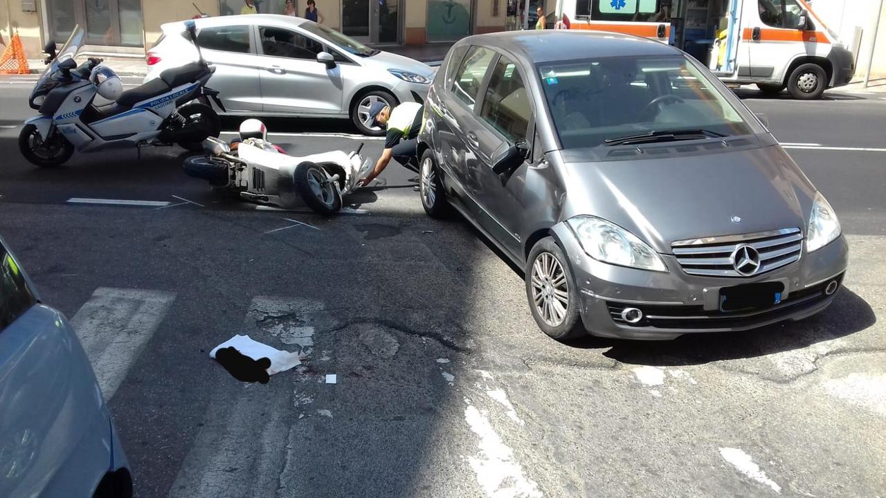 L'incidente a Cagliari (foto Mario Rosas)