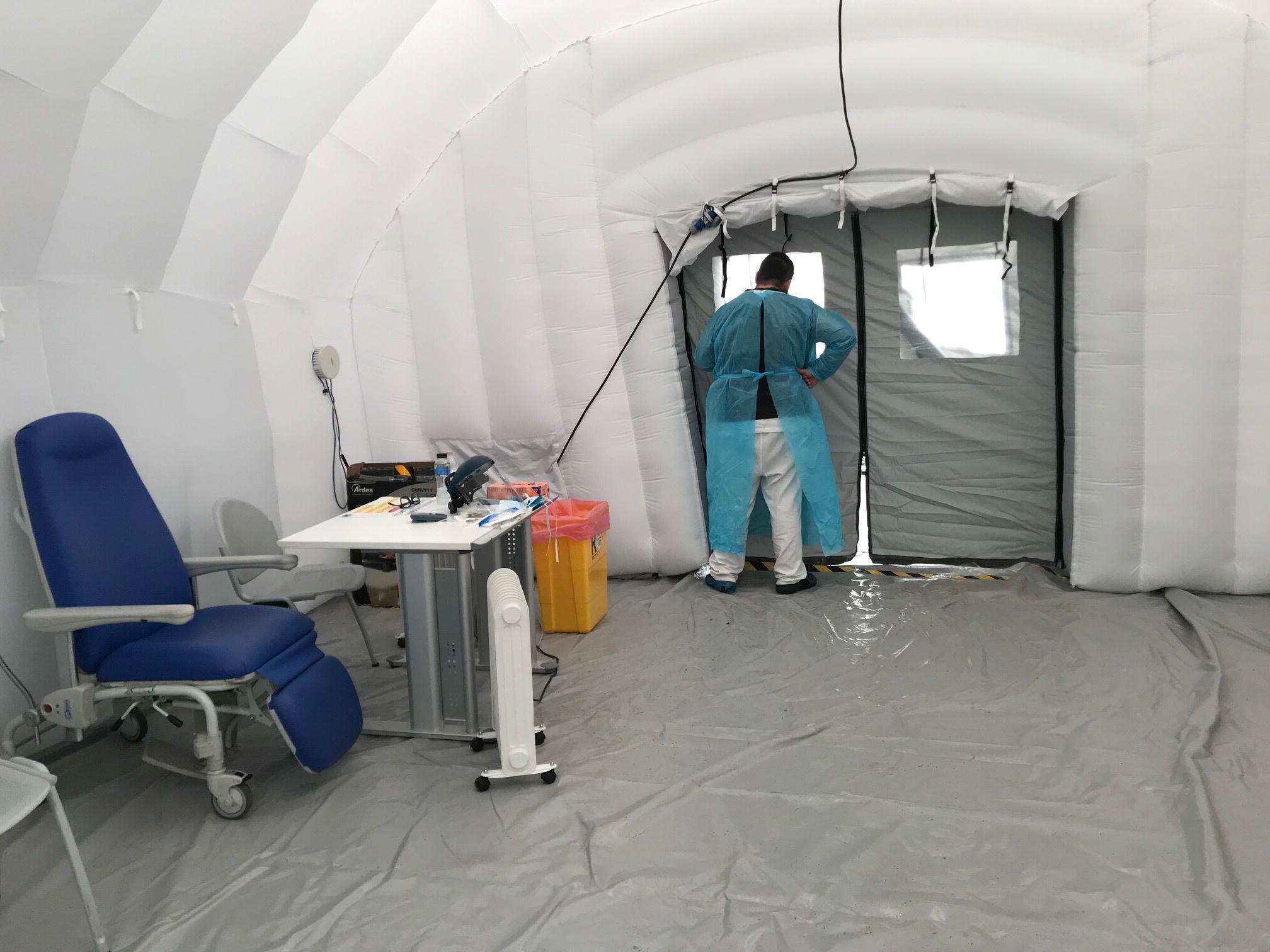 Il triage coronavirus all'ospedale di Prato