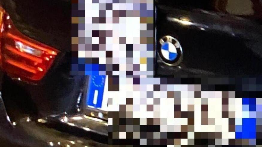 La Bmw fotografata da un testimone (Il Tirreno omette la targa)