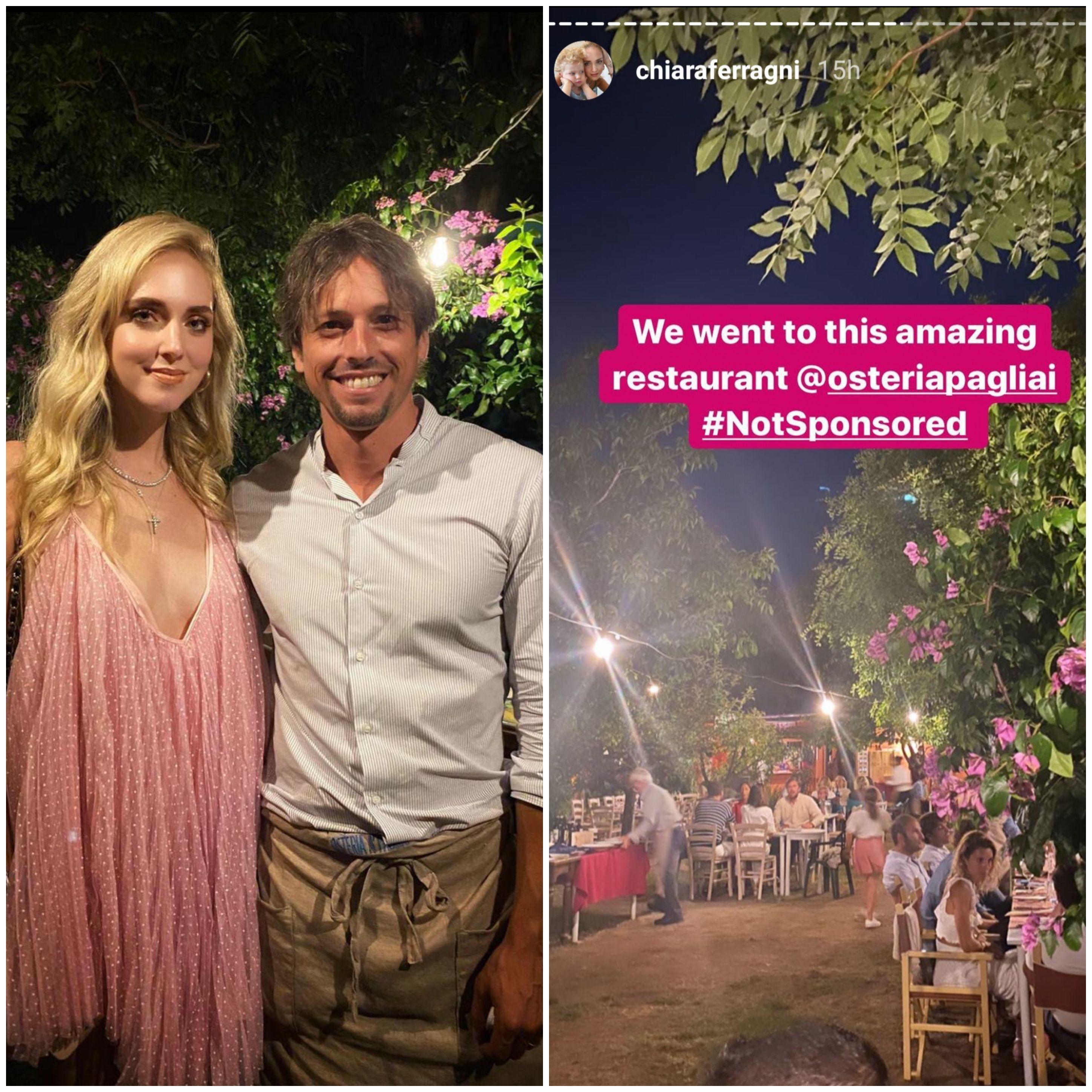 La Ferragni a cena a Seravezza all’Osteria A’ Pagliai. C’era anche Andrea Agnelli 