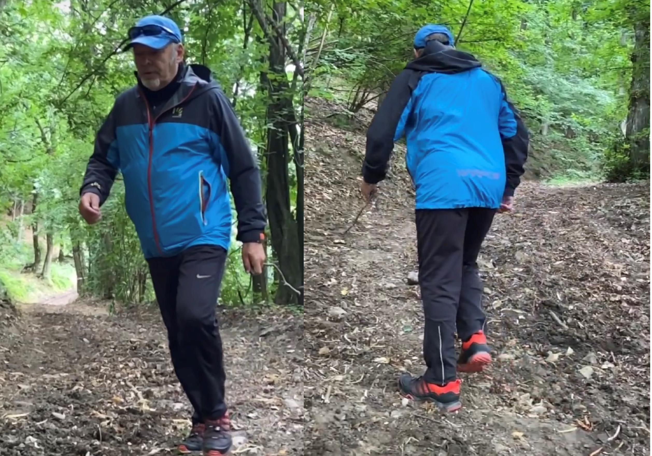 Vasco in giro per i boschi di Zocca, nell'immagine tratta da Instagram