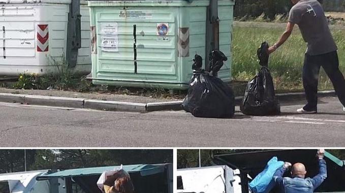 Un abbandono di rifiuti ripreso dalle telecamere mobili della polizia locale