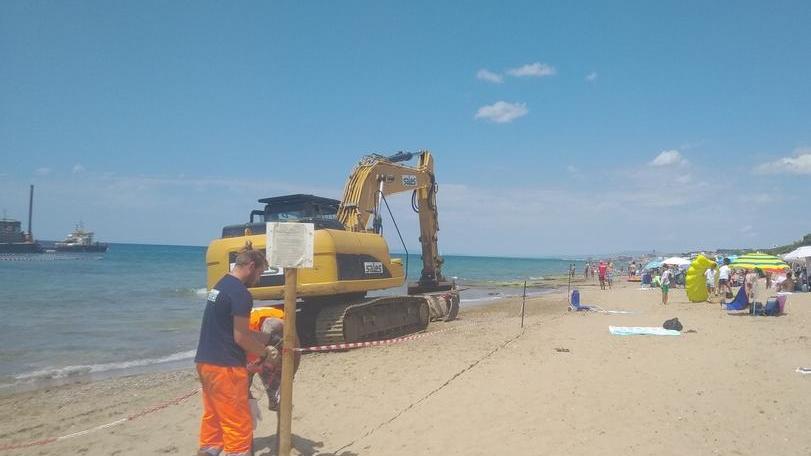 Ripascimento, lavori dal pomeriggio Bagnanti fatti spostare dalla spiaggia