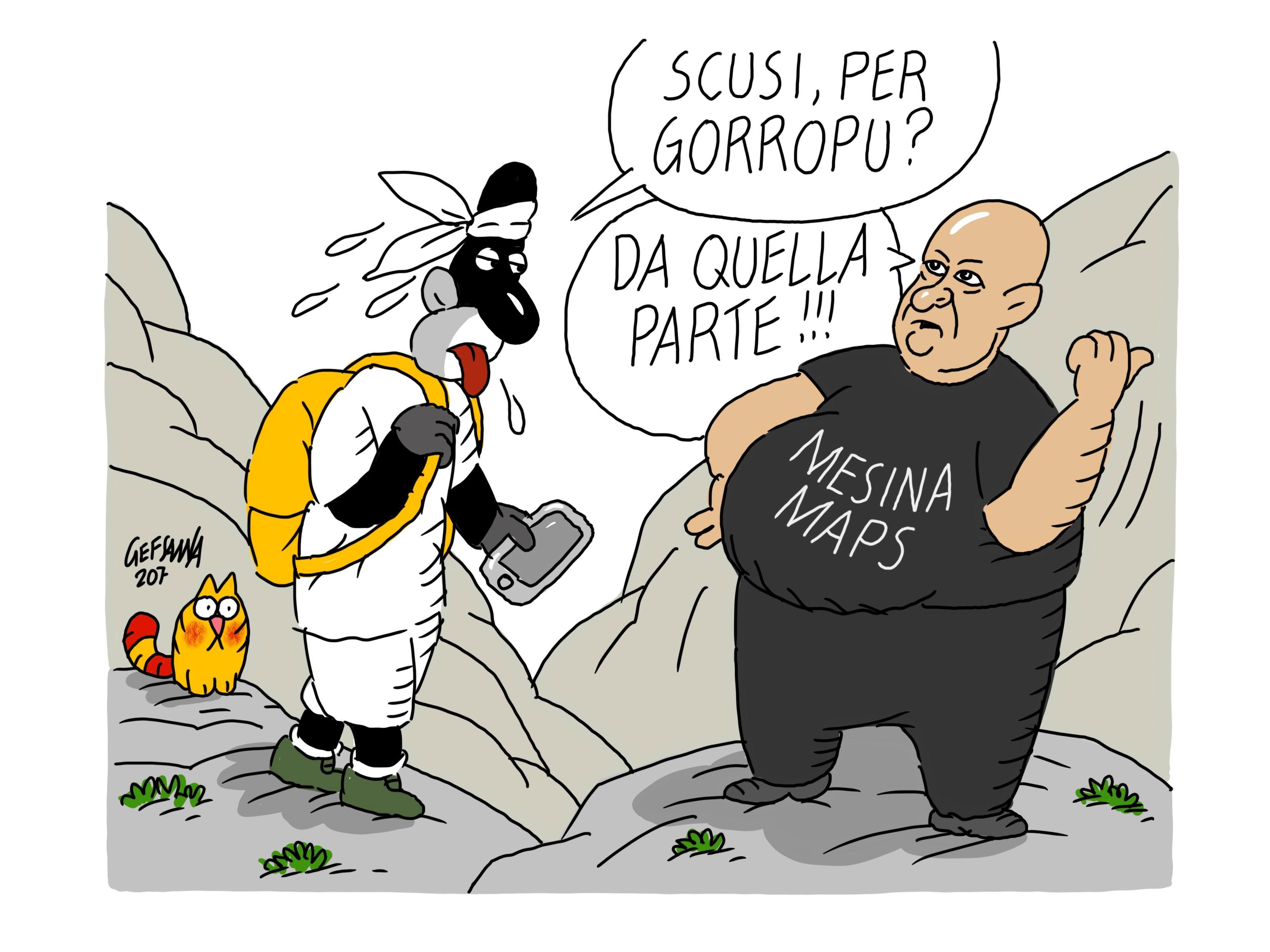 La vignetta di Gef: Google maps sbaglia le indicazioni per Gorroppu