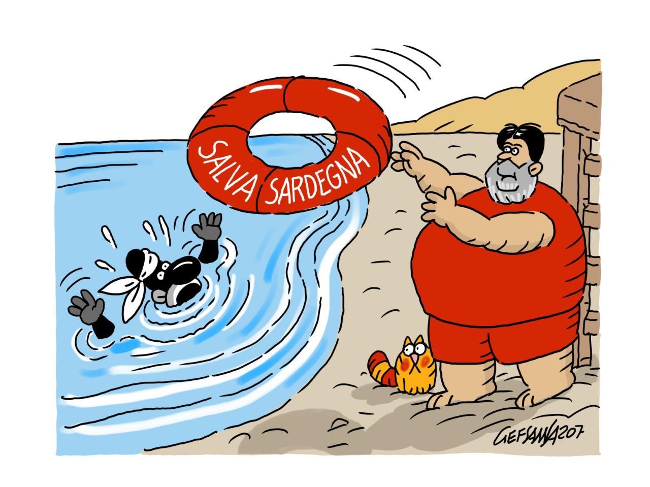 La vignetta di Gef: fondi della Regione per il salva-Sardegna