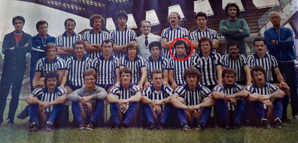 Nel cerchietto Fabio Lencioni, con la maglia del Montecatini a metà anni Settanta