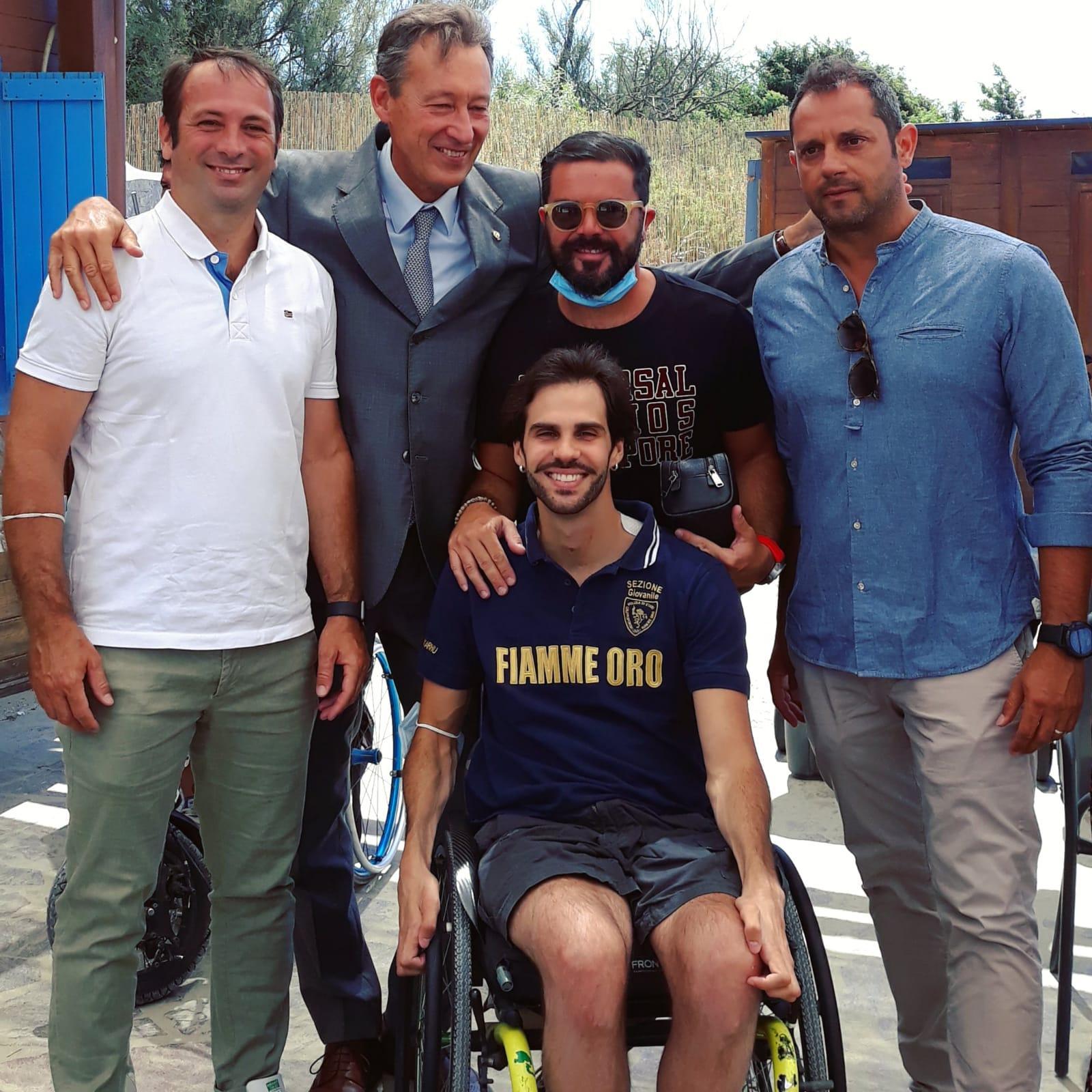 Da sinistra: Simone Vanni, il questore Paolo Rossi, Marco Vannini, Martino Seravalli e Michele Mariotti