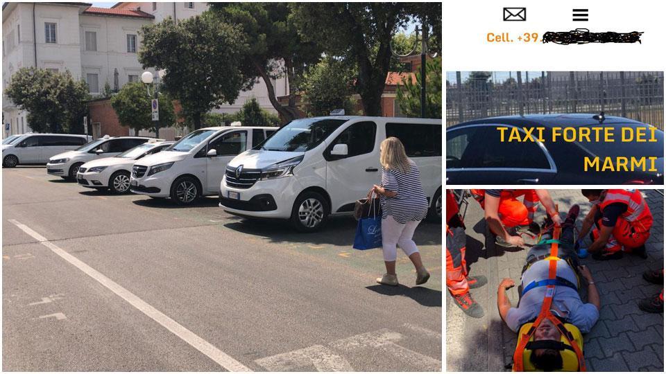 L’area taxi a Forte dei Marmi, l’annuncio di un abusivo e il tassista investito