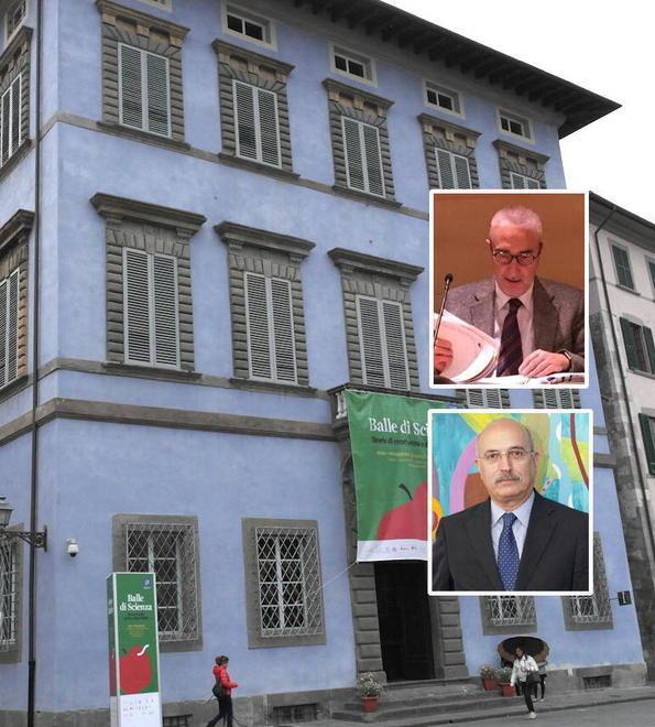 Palazzo Blu e, nei riquadri, Pugelli e Del Corso (in alto)