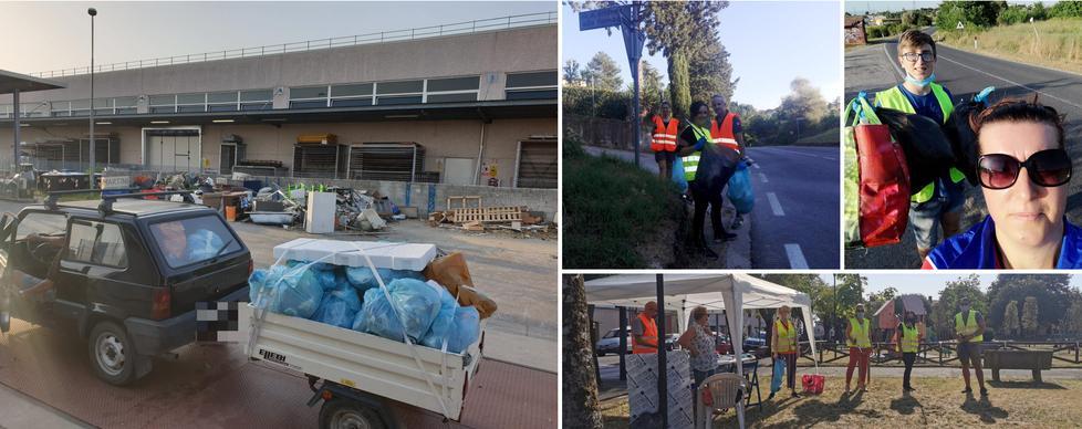 Cinquantacinque sacchi di spazzatura raccolti in poco più di due ore 