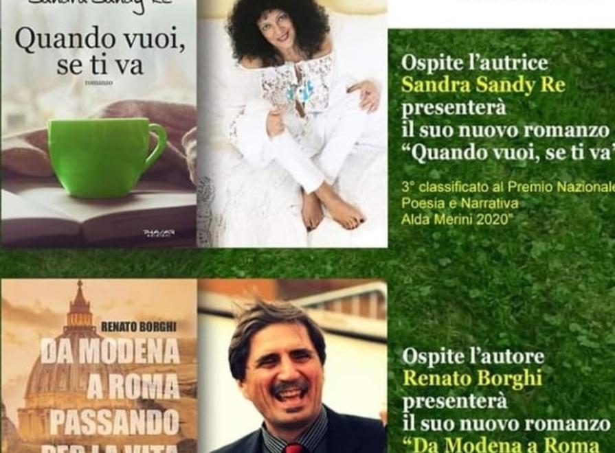 Incontro con gli autori nel cortile della biblioteca