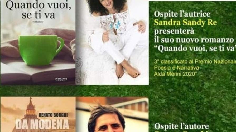 Incontro con gli autori nel cortile della biblioteca