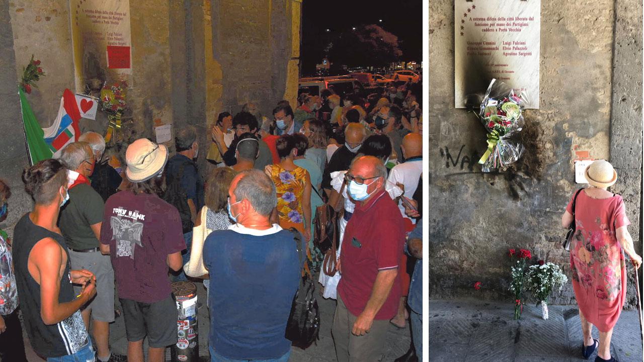 Bruciata la targa in memoria dei partigiani. Indaga la Digos: due le telecamere sotto analisi