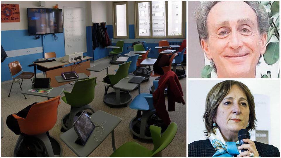 Le nuove postazioni singole per recuperare spazio nelle aule, Andrea Simonetti (Cecioni) e Eleonora Agostinelli (Enriques)