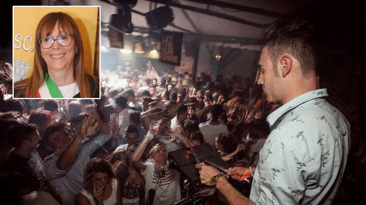 La discoteca Tartana (foto presa da Facebook). Nel riquadro la sindaca di Scarlino Francesca Travison