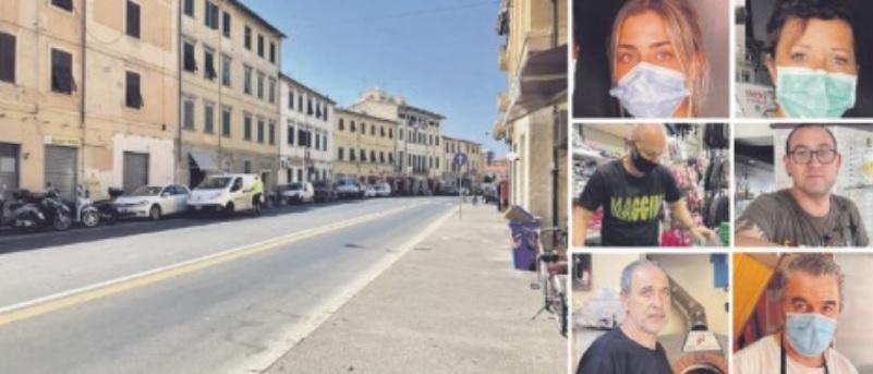Nella foto grande, uno scorcio di via Garibaldi; nelle foto piccole, colonna di sinistra, dall'alto: Alessia Maggio, Daniele Maggini ed Eugenio Sirio; colonna di destra, dall'alto: Vanessa Compochiaro, Daniele Valecchi e Massimo Balestri (Le foto sono di Dario Marzi)