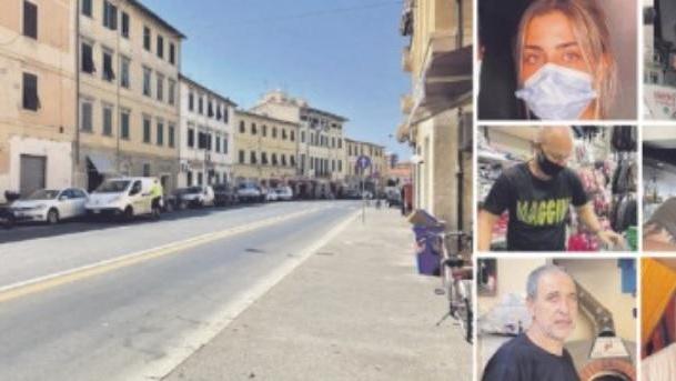 Nella foto grande, uno scorcio di via Garibaldi; nelle foto piccole, colonna di sinistra, dall'alto: Alessia Maggio, Daniele Maggini ed Eugenio Sirio; colonna di destra, dall'alto: Vanessa Compochiaro, Daniele Valecchi e Massimo Balestri (Le foto sono di Dario Marzi)