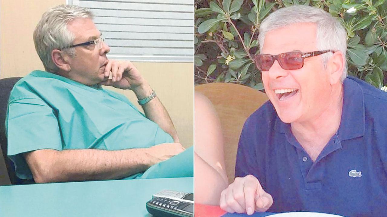 Nello Di Spigno: a sinistra con il camice da medico durante una pausa di lavoro, a destra in allegria durante un momento di festa con la famiglia e gli amici