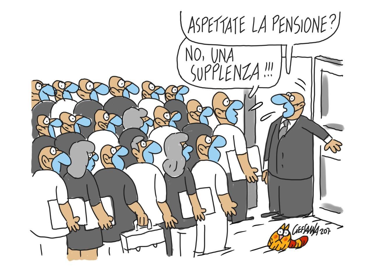 La vignetta di Gef: tutti a caccia di una supplenza