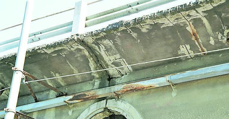 Le parti da mettere in sicurezza sul ponte della Veggia