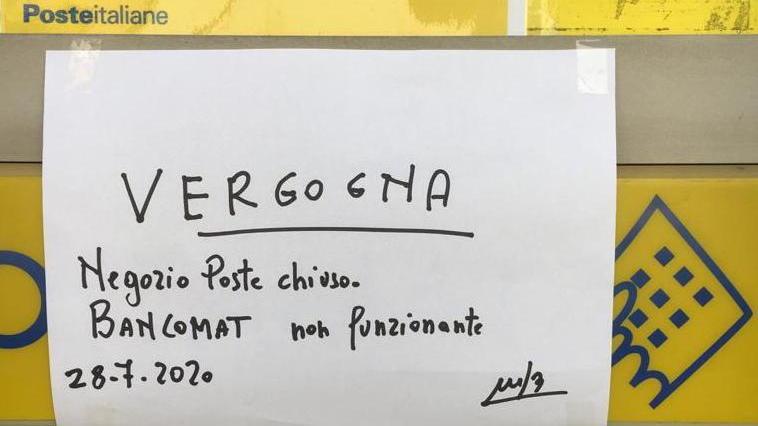 Poste aperte pochi giorni e bancomat fuori uso