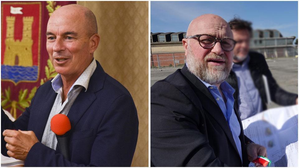 Il sindaco Luca Salvetti ed il suo predecessore Filippo Nogarin