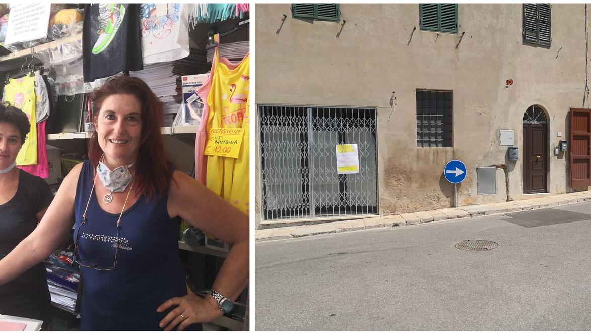 A sinistra Valentina Guidi e Fiorella Andolfi. A destra l’ingresso della nuova edicola a pochi metri da quello dell’Emporio