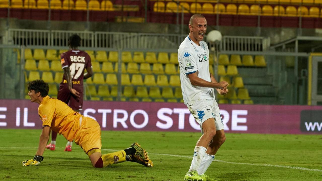 Luca Antonelli ha appena portato in vantaggio l'Empoli (foto Empoli Fc)