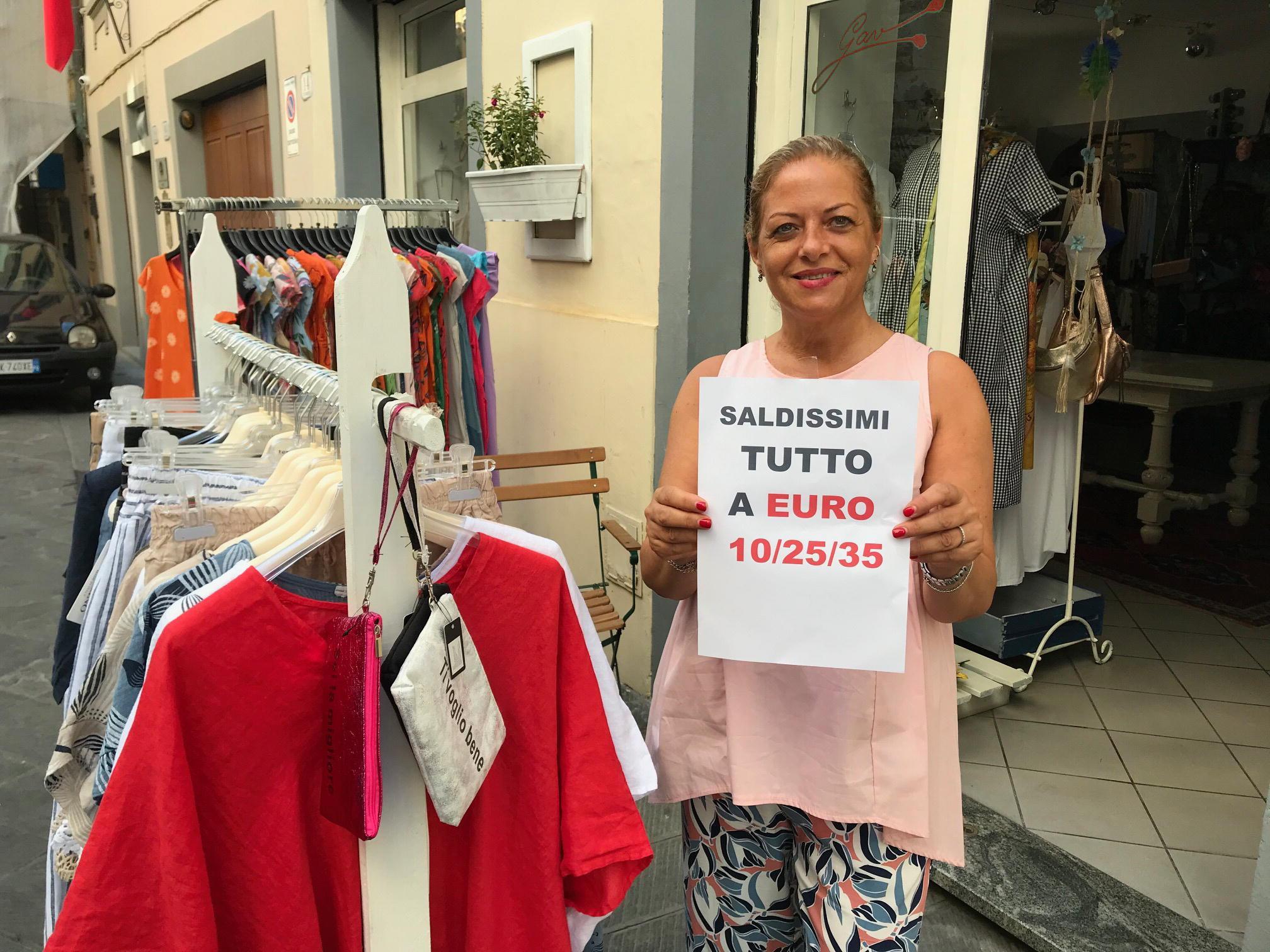 Gina Ceri del negozio di abbigliamento Gav di via Firenzuola
