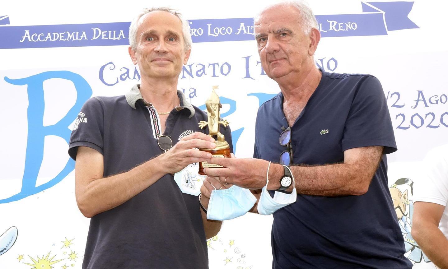 Luca Palamidessi premiato da Gene Gnocchi (foto Gori)