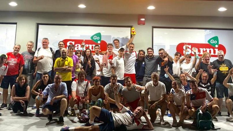 L'esultanza del Tc Bisenzio per la promozione in serie A2