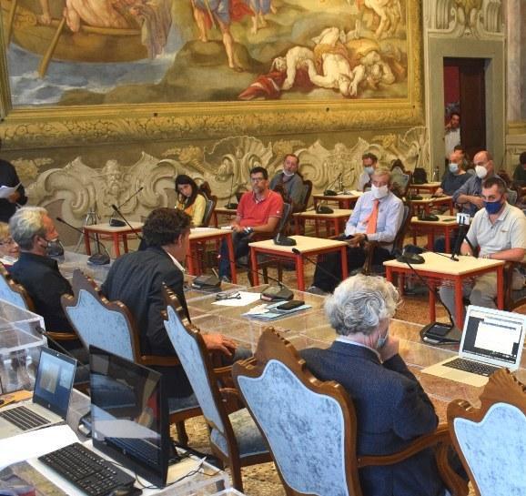 Un momento della presentazione del dossier di candidatura in sala delle Baleari