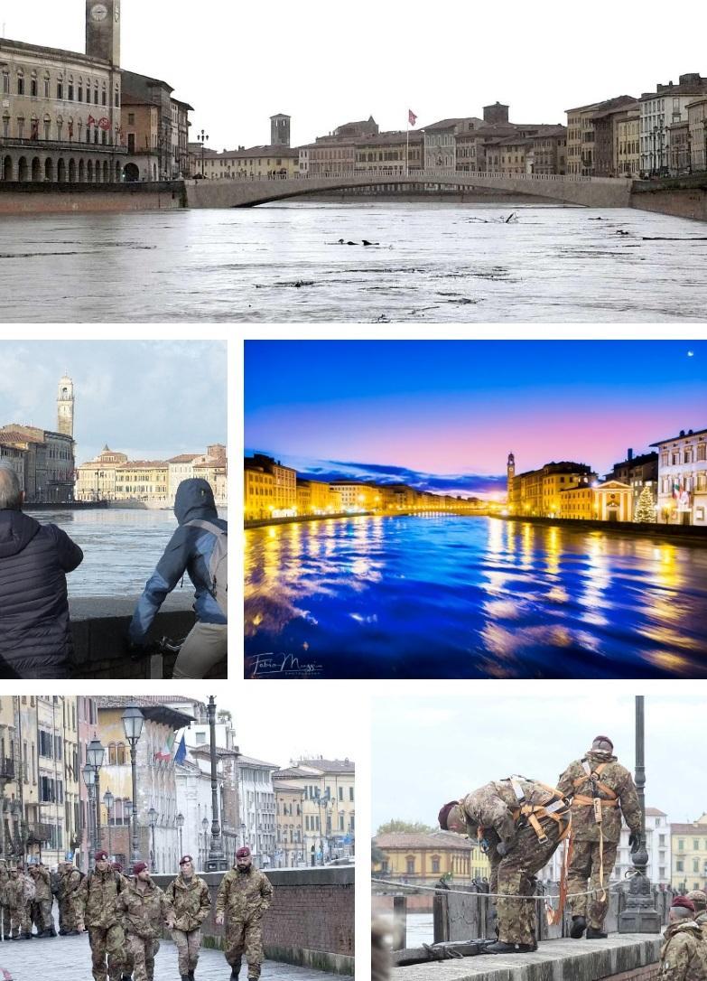L’immagine dell’Arno in piena all’alba che sarà in regalo con Il Tirreno mercoledì 12 agosto