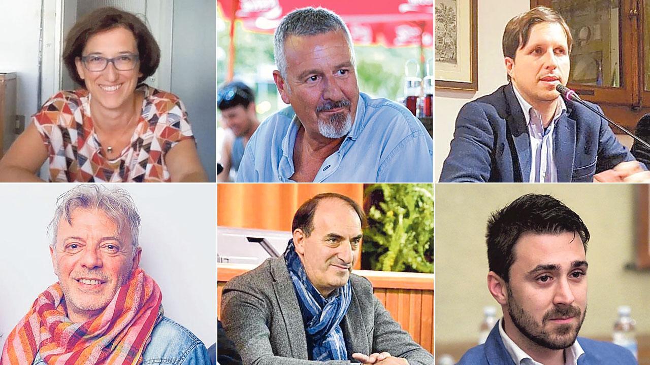 In alto, da sinistra: Monica del Padrone, Stefano Benedetti, Riccardo Bardoni. In basso da sinistra Matteo Mastrini, Antonio Cofrancesco e Francesco Micheli del Partito democratico