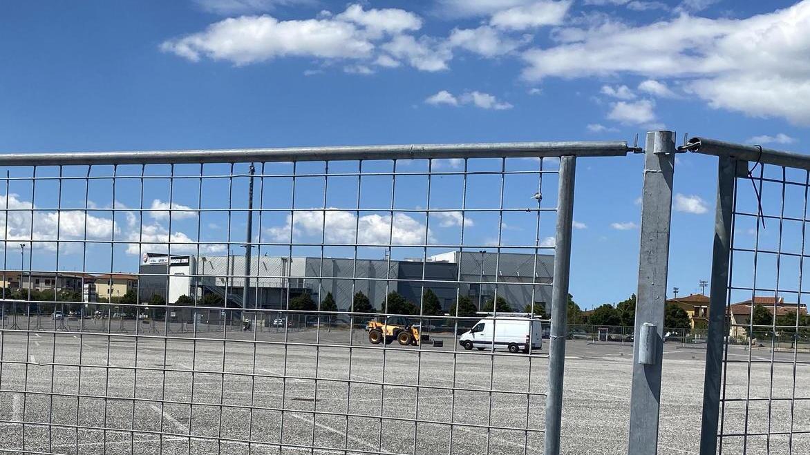 L’area predisposta per l’allestimento della tensostruttura dell’ateneo