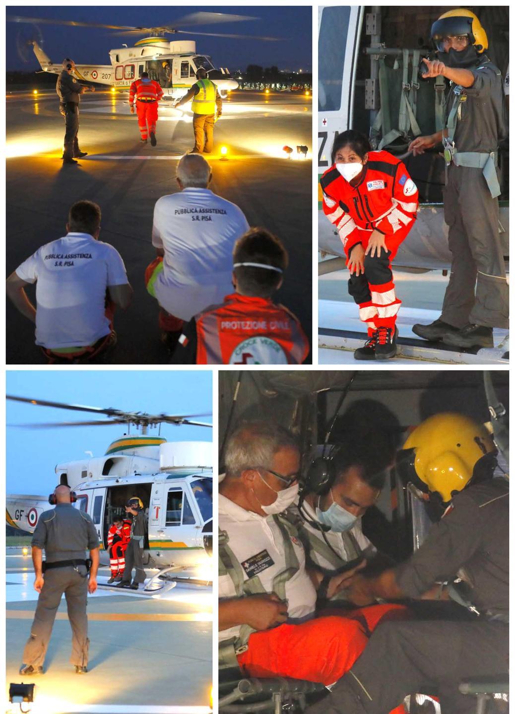 Missione speciale con i soccorsi dal cielo per Guardia di Finanza e Pubblica Assistenza