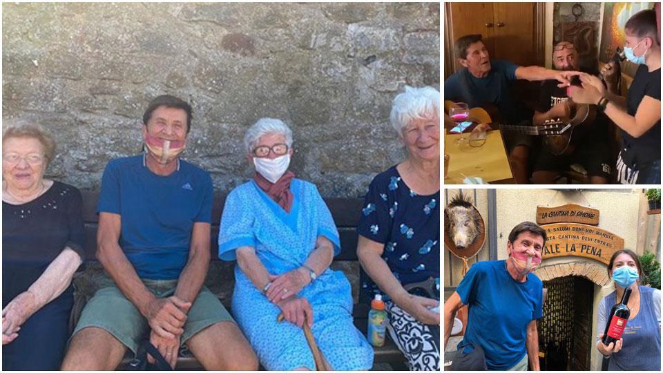 Con Gianni Morandi sulla panchina, tre nonne scansanesi spopolano sul web - Video